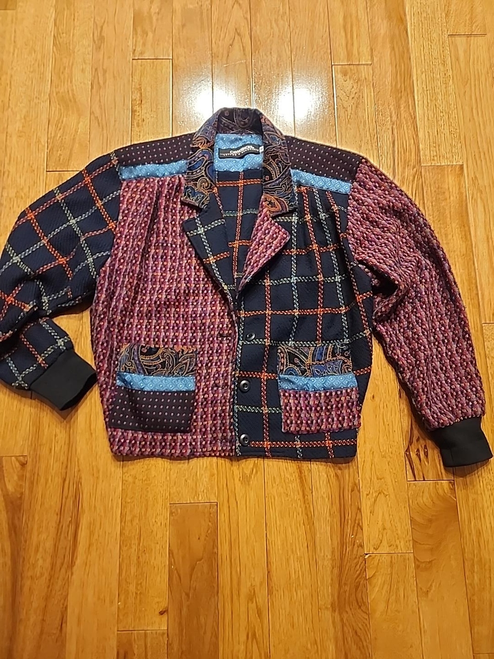 Vintage Canvasbacks Patchwork Art-to-Wear Blazer Jacket Women’s Small